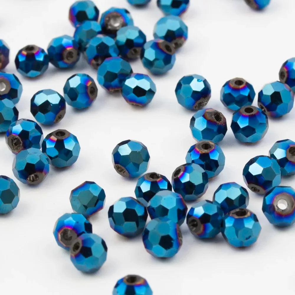 3 4 6 8mm Round Crystal Beads Faceted Colorful Glass Beads Loose Spacer Bead for Jewerly Making Needlework Bracelet Necklace DIY
