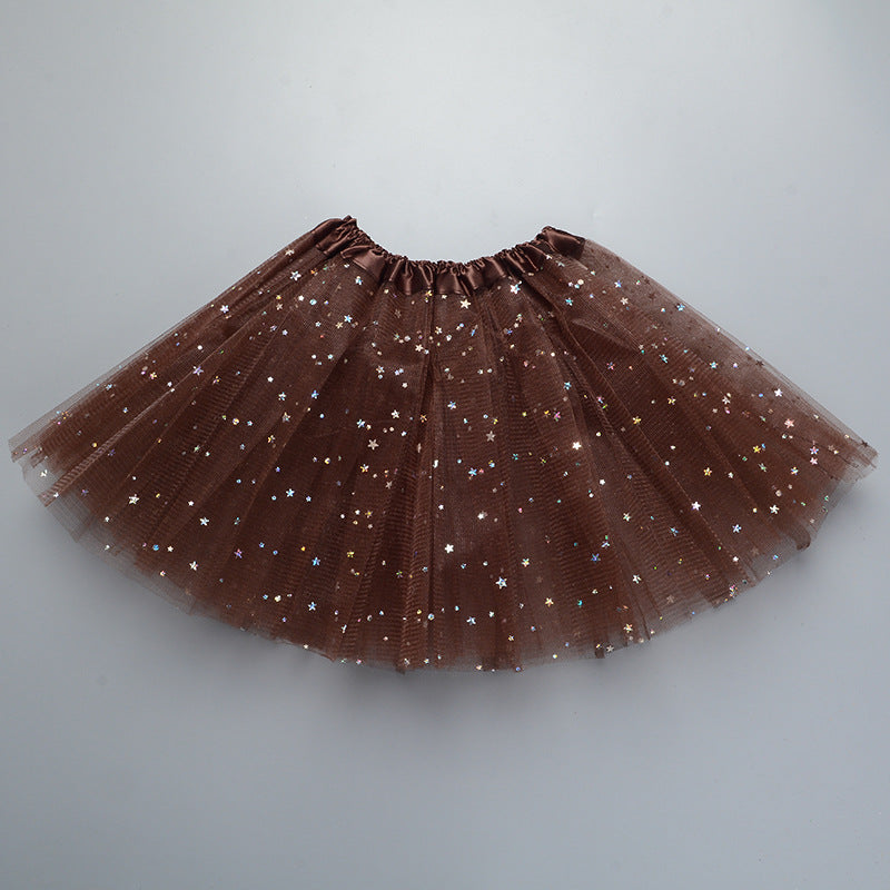 Wholesale  Girls Tulle Star Short Tutu Skirt Children Fancy Ballet Dancewear Party Costume Ball Gown Mini Skirt