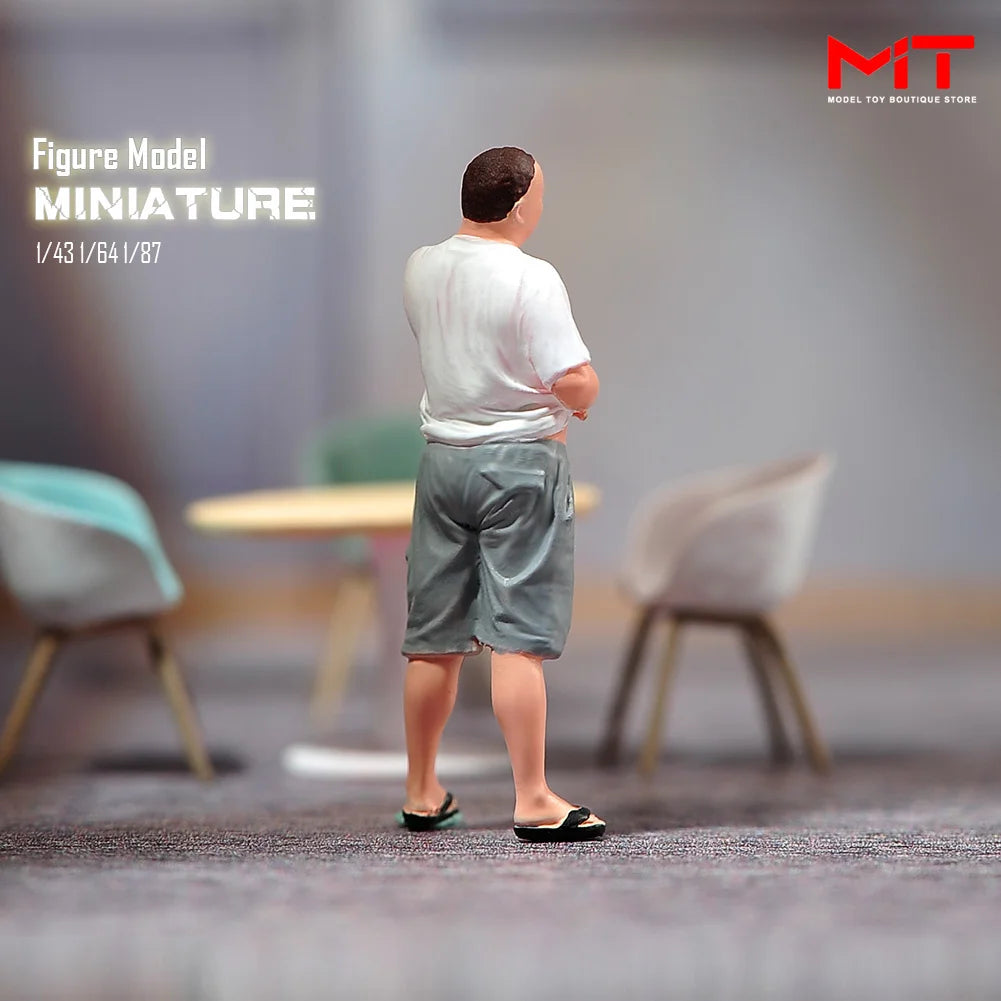 Miniature Figurines 1/87 1/64 1/43 1/24 Restaurant Waiter Diners Smoking Man Model Scene Figure DIY Creative Photography Props