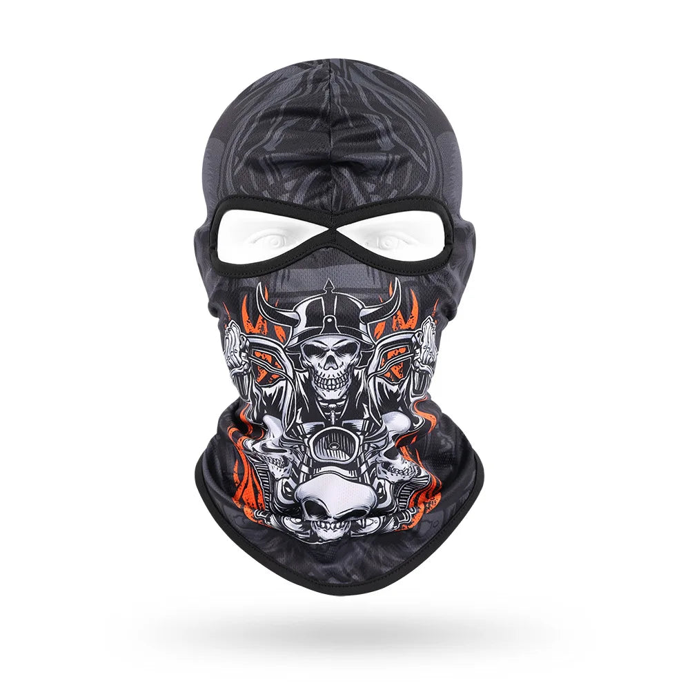 2 Holes Skull Balaclava Outdoor Motorcycle Riding Face Mask Windproof Caps Rider Head Cover Ski Masks MTB Bicycle Headgear