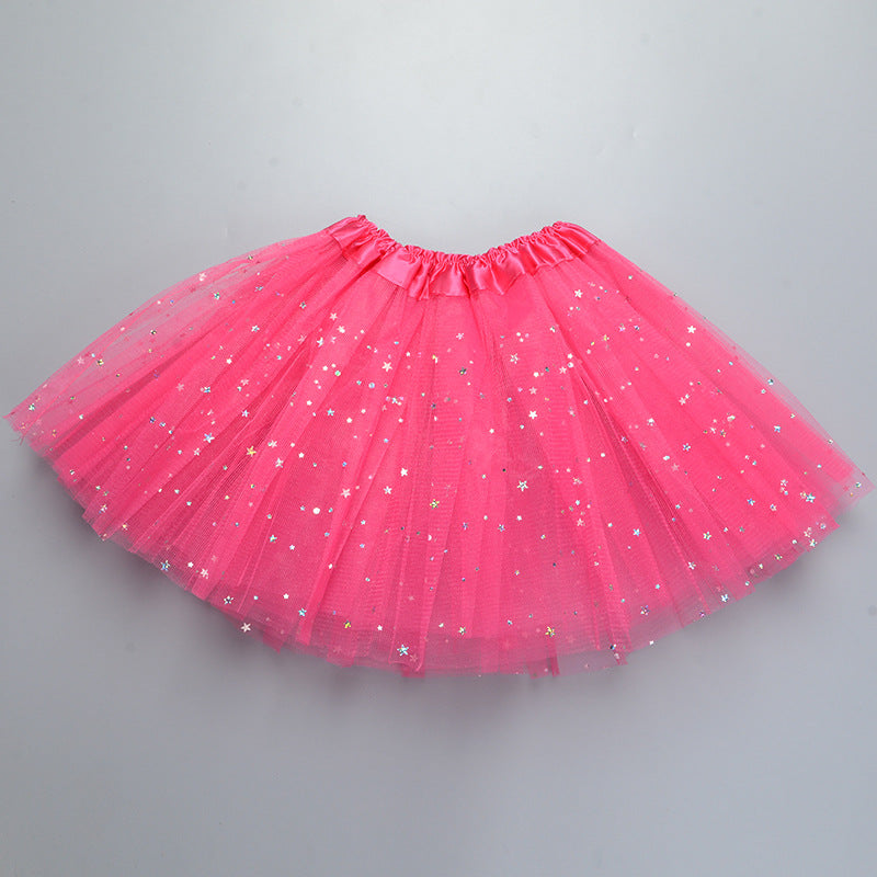 Wholesale  Girls Tulle Star Short Tutu Skirt Children Fancy Ballet Dancewear Party Costume Ball Gown Mini Skirt