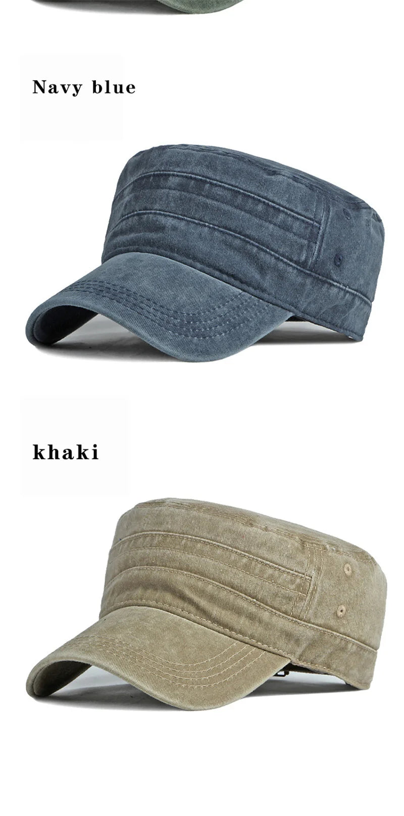 Spring Summer Short Brim Army Hat Men Women Outdoor Retro Washed Cotton Big Head Sunshade Flat Caps Military Cap Fishing Hats