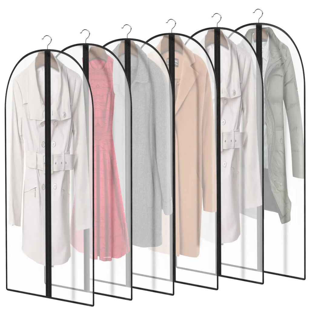 Clear Garment Suit Dress Cover Bag for Closet Storage Dust Coat Cover Gown Bags Shirt Protector with Zipper for Hanging Clothes