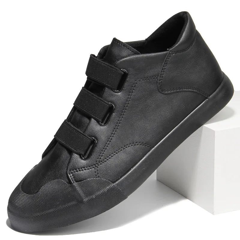 2026 New Men's Leather Casual Shoes Breathable Trend Pu Leather Men Wear-Resistant Designer Sneakers British Wild Simple Flats