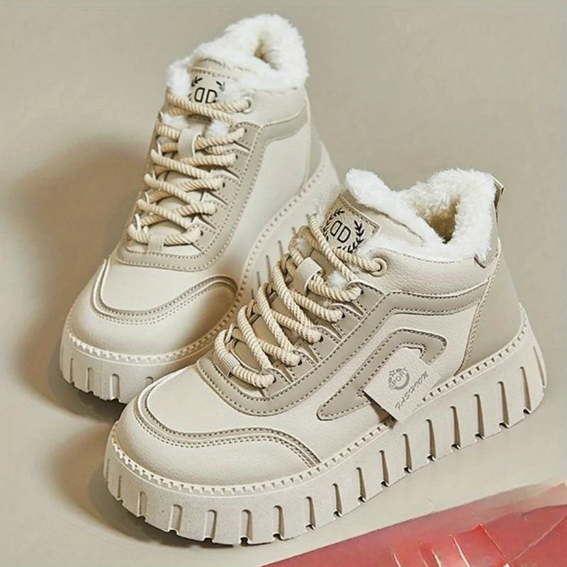 2026 New Winter woman boots  Fashionable Versatile High Top Shoes Thick Soled Casual Comfortable Women's Shoes