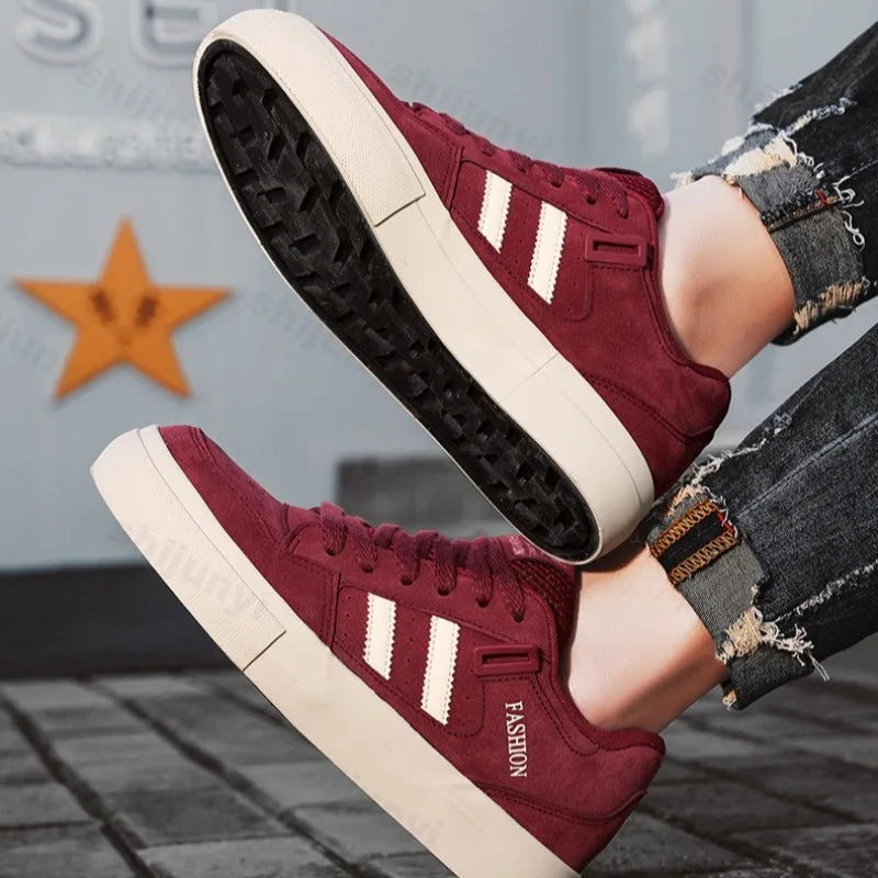 Men's Fashion Trend Canvas Casual Shoes 2026 Spring Low Top Thick Sole Non Slip Sports Shoes Comfortable Lace Up Chunky sneakers