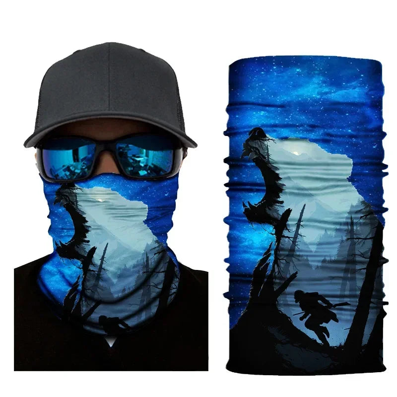 3D Fashion Cycling Face Mask Riding Scarf Breathable Seamless Neck Gaiter Women Bandana Headwear Headband Snood Ski Masks