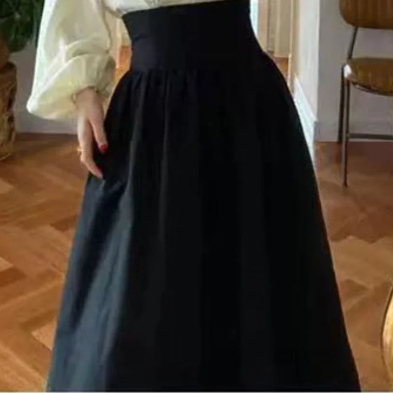 Winter Dark Brown Vintage Skirt Women Harajuku Pocket Elegant Long Skirts Female Korean Fashion Designer Y2k Casual Skirts 2026