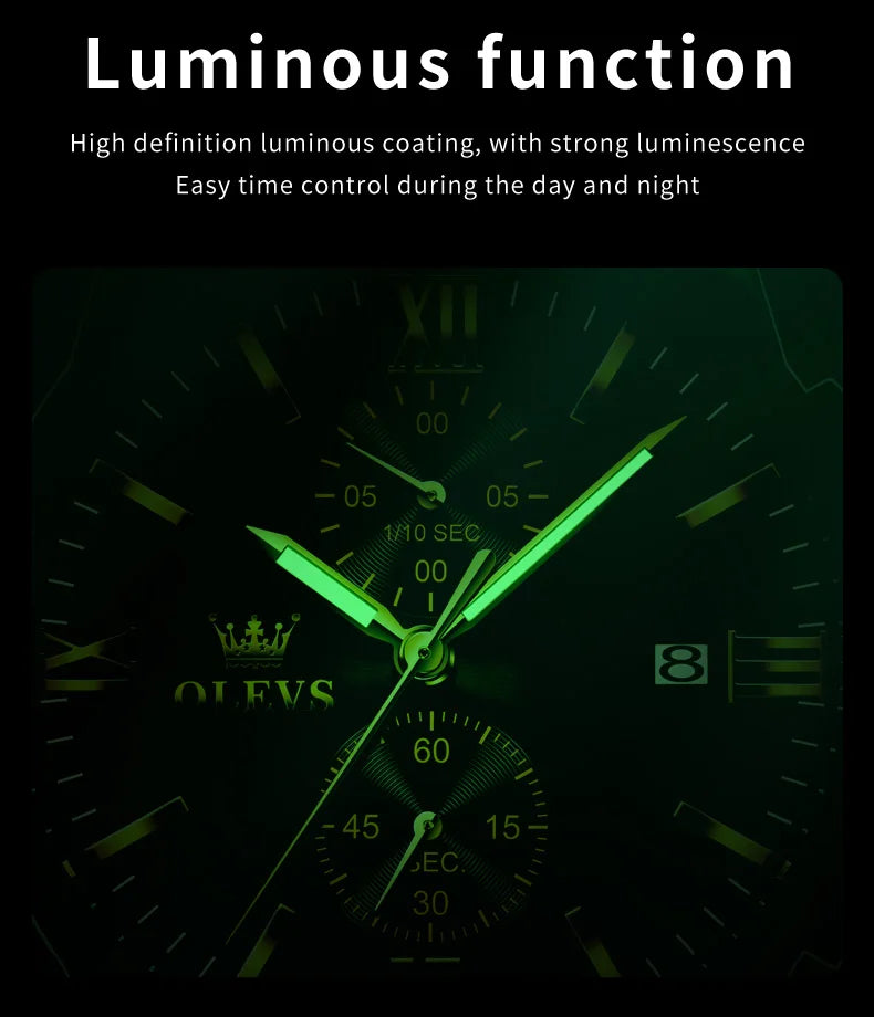 OLEVS 2886 Mens Watch Business Luxury Quartz Watch Waterproof Luminous Watch For Man  Multifunctional Chronograph Watch Original