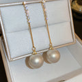 French Elegant Temperament Imitation Pearl Drop Shaped Long Earrings Party Premium Accessories for Womens Fashion Luxury Jewelry