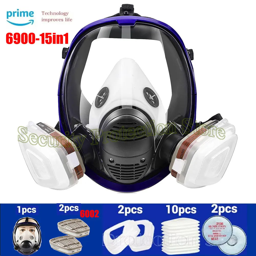 Gas Masks Survival Nuclear and Chemical - Reusable Full Face Respirator Gas Mask with Activated Carbon Filter