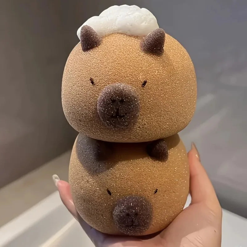 Bathroom Bath Balls Kapibala Face Wash  Rubbing Sponge Cute Soft  Wiping  Accessories