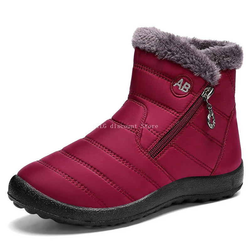 Women's Boots Women's Ankle Boots With Fur Winter Shoes Women Low Heels Winter Boots Snow Waterproof Botas Mujer Winter Footwear