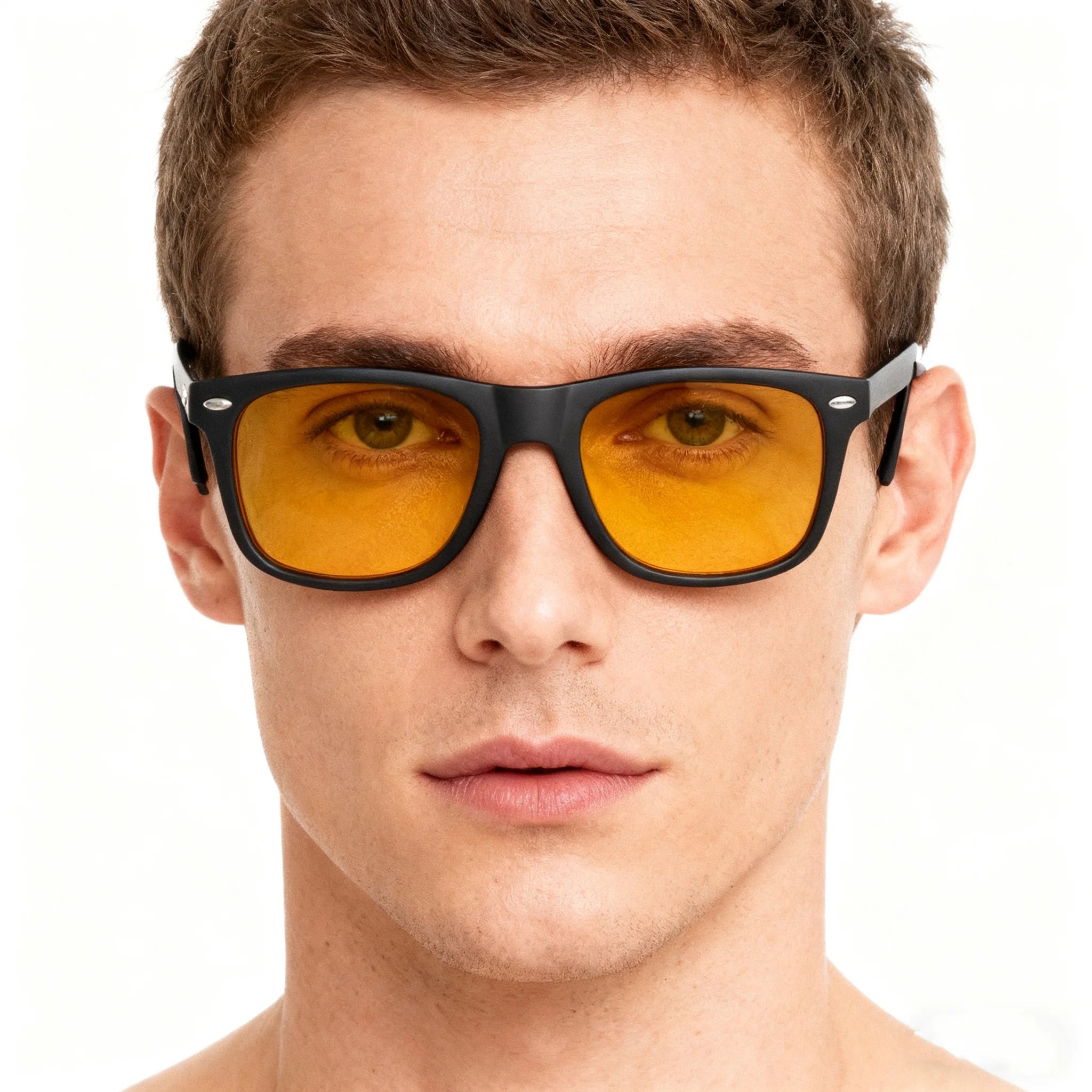 VIVIBEE Night Vision Blue Light Blocking Glasses Men Square Computer Eye  Eyeglasses Gaming Women Orange Eyewear