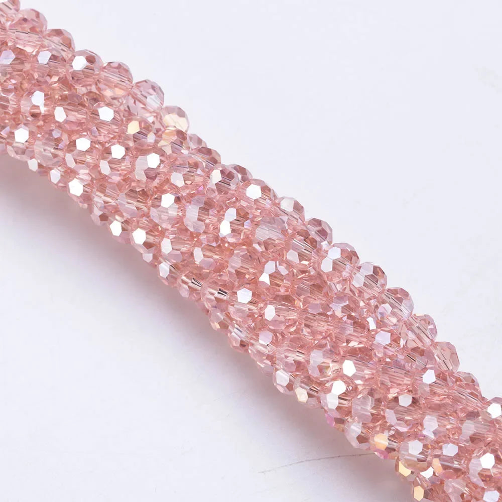 3 4 6 8mm Round Crystal Beads Faceted Colorful Glass Beads Loose Spacer Bead for Jewerly Making Needlework Bracelet Necklace DIY