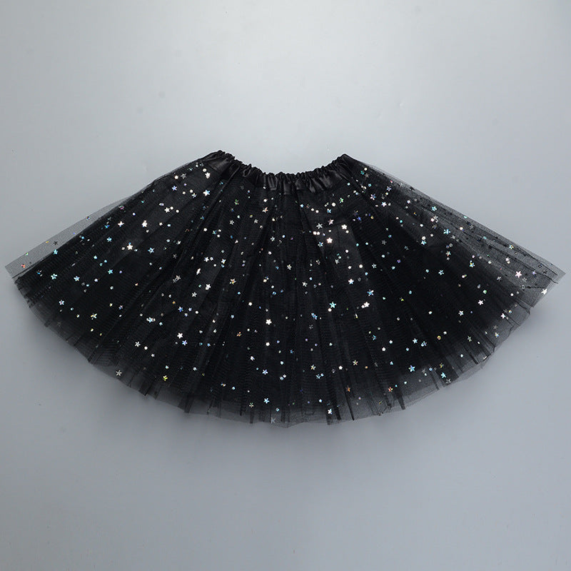 Wholesale  Girls Tulle Star Short Tutu Skirt Children Fancy Ballet Dancewear Party Costume Ball Gown Mini Skirt