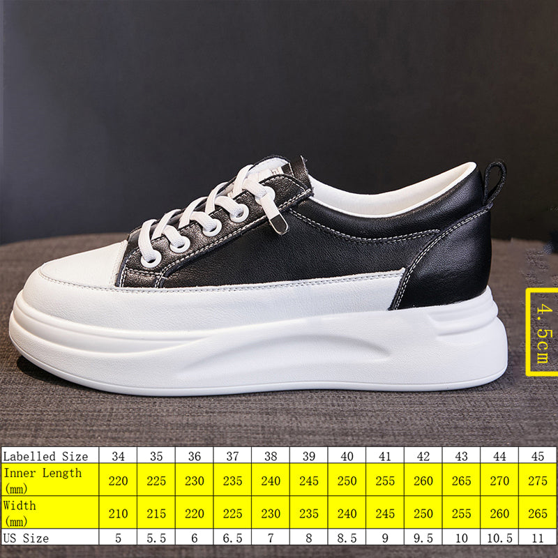 Fujin 4.5cm Genuine Leather Women Shoes Platform Flats Breathable Women Mesh Shoes White Sneakers Spring Autumn Summer Shoes