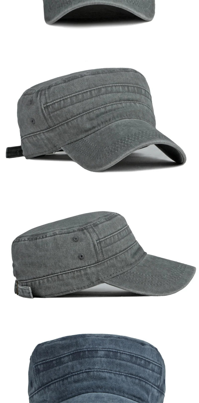 Spring Summer Short Brim Army Hat Men Women Outdoor Retro Washed Cotton Big Head Sunshade Flat Caps Military Cap Fishing Hats