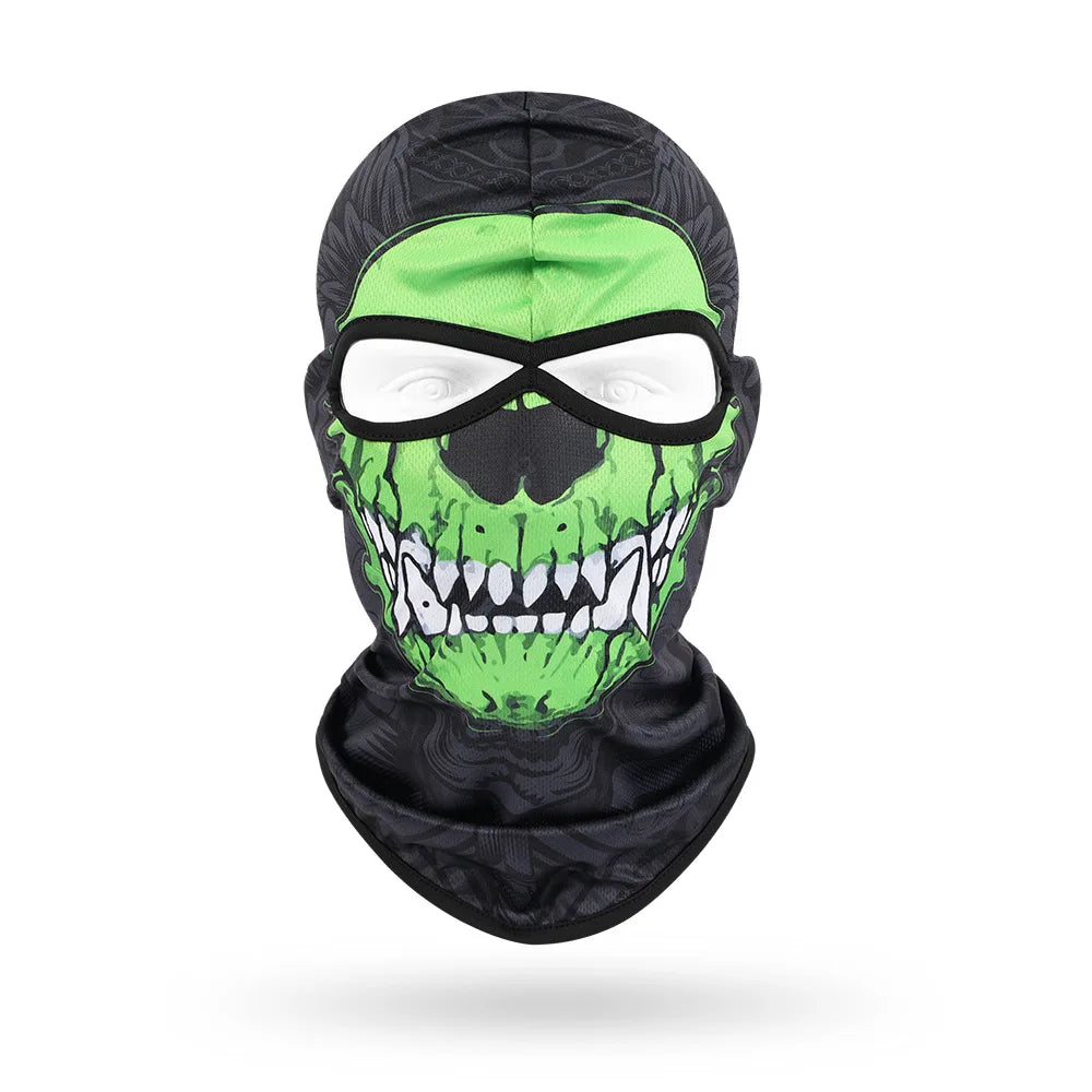 2 Holes Skull Balaclava Outdoor Motorcycle Riding Face Mask Windproof Caps Rider Head Cover Ski Masks MTB Bicycle Headgear