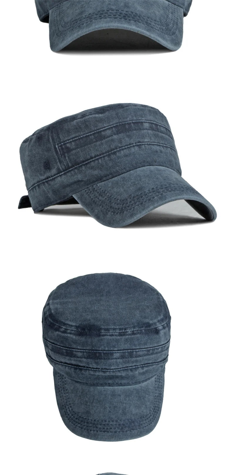Spring Summer Short Brim Army Hat Men Women Outdoor Retro Washed Cotton Big Head Sunshade Flat Caps Military Cap Fishing Hats
