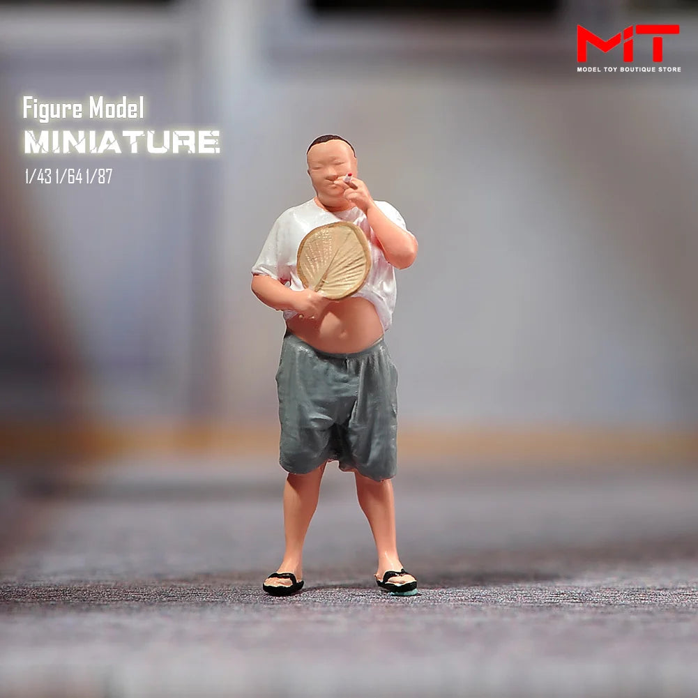 Miniature Figurines 1/87 1/64 1/43 1/24 Restaurant Waiter Diners Smoking Man Model Scene Figure DIY Creative Photography Props