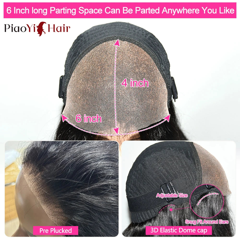 6X4 Lace Glueless Wigs Human Hair Water Wave Wig Ready To Wear Go Wig Brazilian Human Hair Curly Glueless Wig Pre Cut For Women