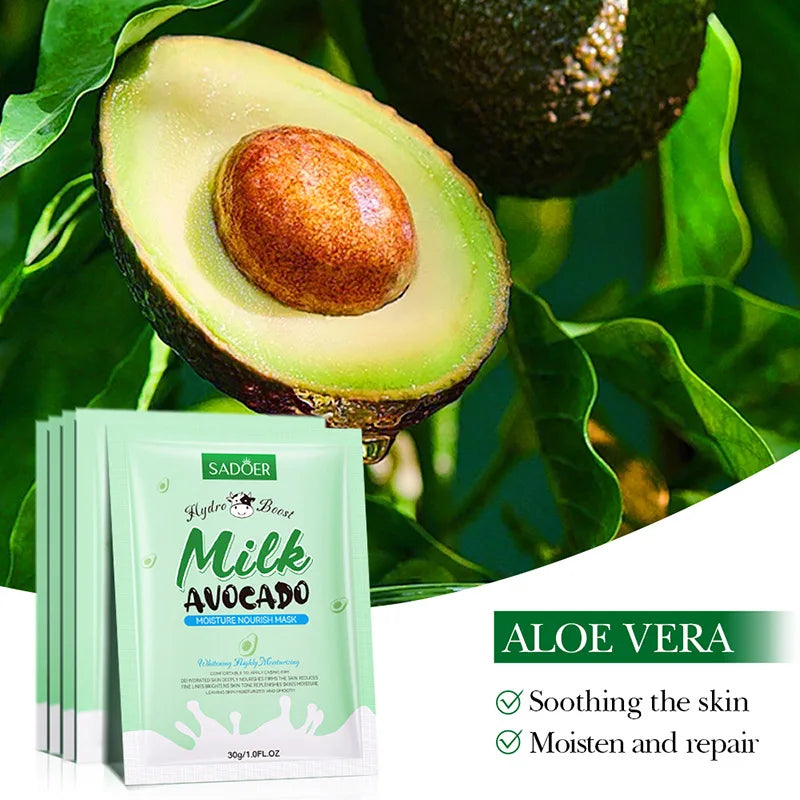 3/9/15pcs SADOER Milk Fruits Facial Masks Vitamin C Avocado Moisturizing Whitening Anti Wrinkle Face Sheet Masks Skin Care
