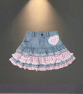 Skirt Women's 2026 New Summer Pink High-grade Pleated Denim Skirt Women's Clothes Bow Sweet Style