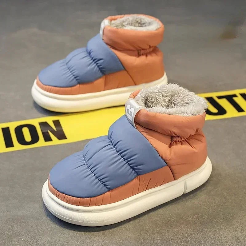 Snow Boots Men's Shoes Winter New Fashion Platform Indoor Plush Thick Cotton Boots Waterproof Anti Slip Down Warm Cotton Shoes