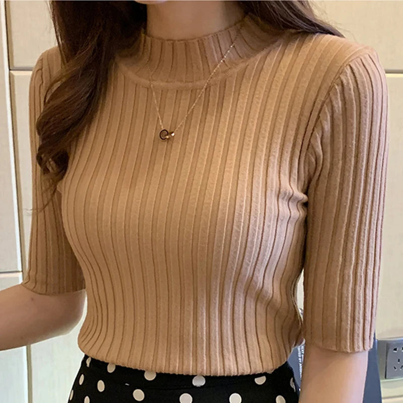 Blusas Mujer Blouses Top FemmeTops Women Blusas Mujer De Moda 2026 Verano Short Sleeve Knit Blouse Women Knitted Pullovers E525
