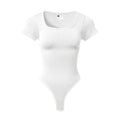 Women Plus Size Yoga Jumpsuit Seamless Square Neck T-shirt High Elastic Workout Running Sport Jumpsuit Solid Ribbed Jumpsuit Top