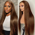 30 inch Chocolate Brown 13x6 Lace Frontal Wig Straight Human Hair Wigs Colored Human Hair 13x4 Lace Frontal Wig Pre plucked