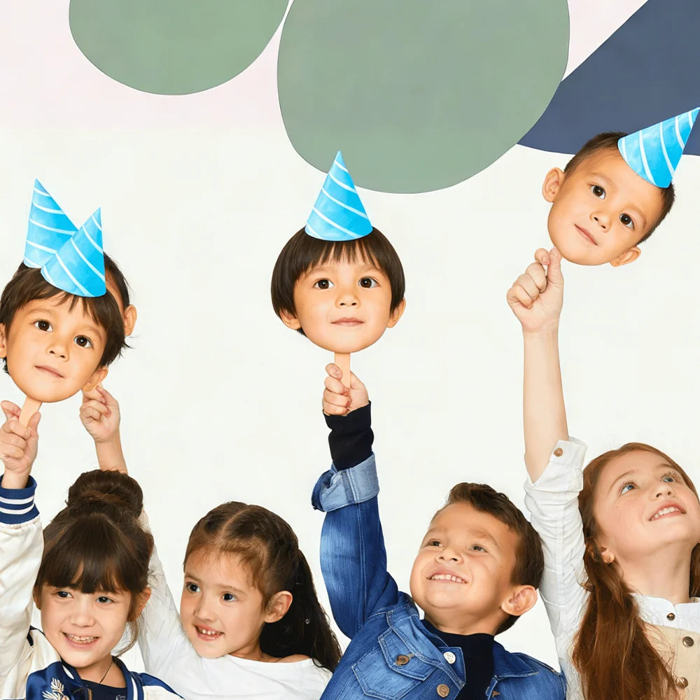 1/3/5/10PCS Custom Face Birthday, Wedding Party Photography Props Personalized Kids Game Head Masks for Festival Photobooth