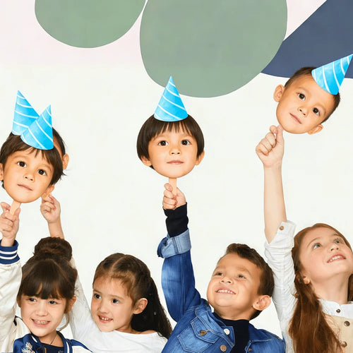 1/3/5/10PCS Custom Face Birthday, Wedding Party Photography Props Personalized Kids Game Head Masks for Festival Photobooth