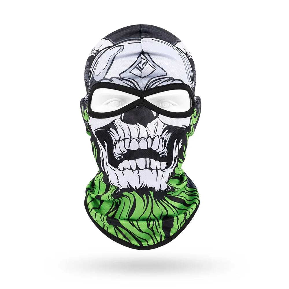 2 Holes Skull Balaclava Outdoor Motorcycle Riding Face Mask Windproof Caps Rider Head Cover Ski Masks MTB Bicycle Headgear