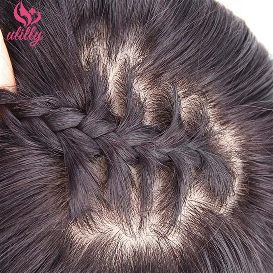Brazilian Hair 5x5 Silk Top Full Lace Human Hair Wig Bone Straight Pre Plucked Glueless Silk Base Full Lace Wig With Baby Hair