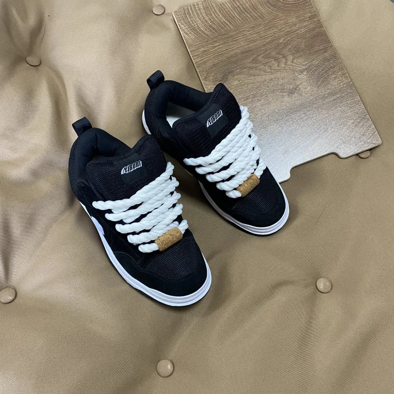 Winter Black Loafers, Thick-Soled Large Size Shoes for Men, Fashionable Casual Shoes, Breathable Trendy Shoes, Versatile Sneakers for Men