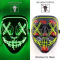 Wireless Halloween Neon LED Purge Mask Masque Masquerade Party Masks Light Grow in the Dark Horror Mask Glowing Masker