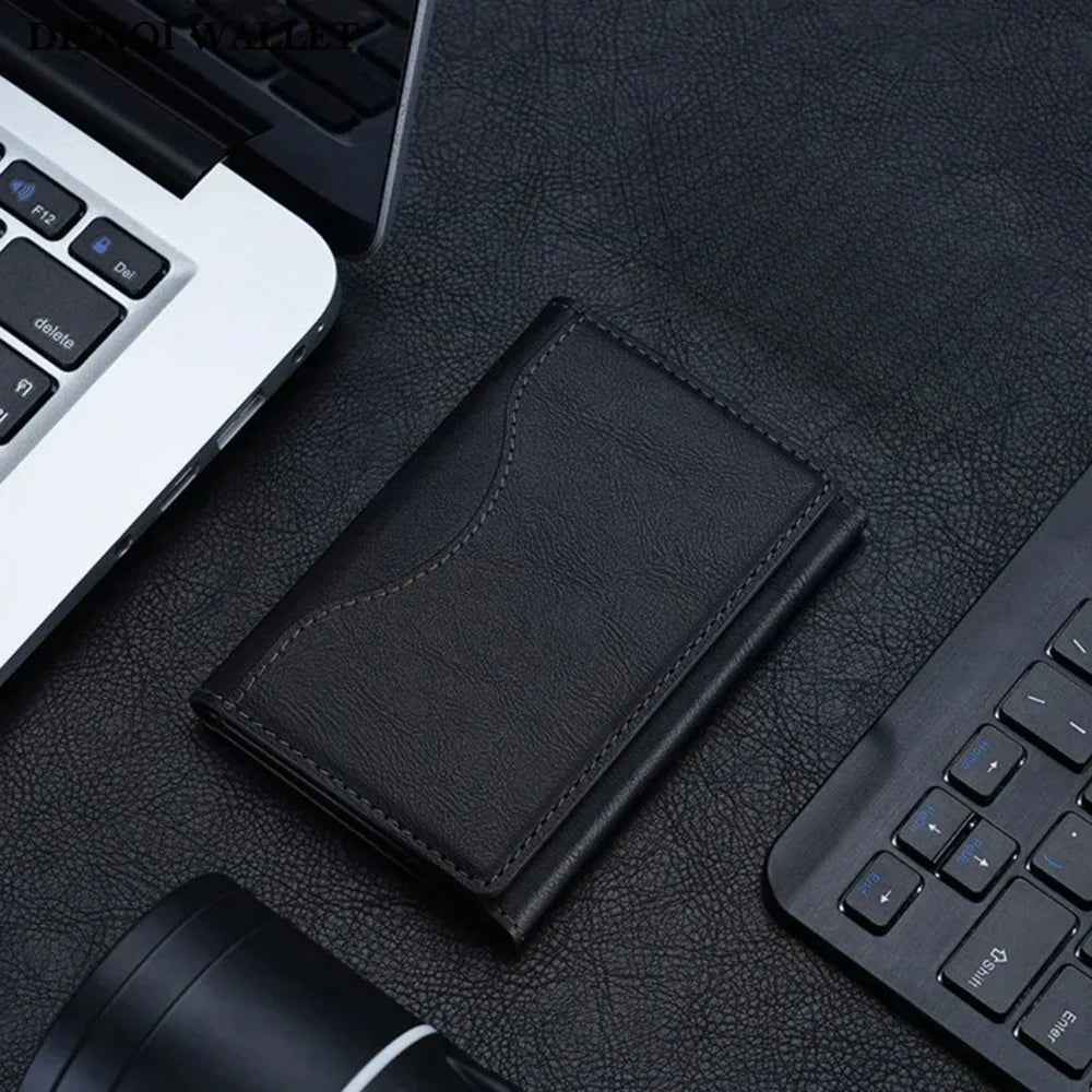 Trifold Magnetic Phone Wallet PU Leather Magsafe Card Holder For Apple IPhone 16 15 Pro Max Plus Mini Slim Card Bag Case Cover
