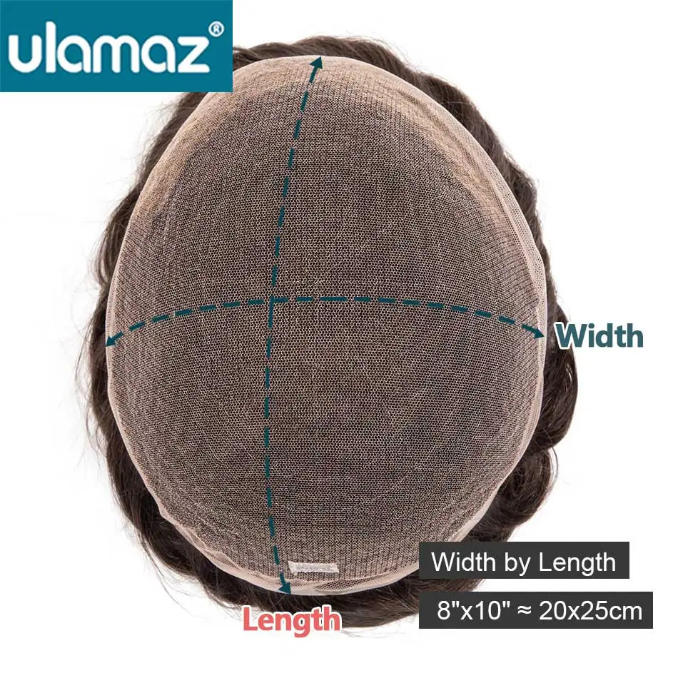 Male hair Prosthesis Full Lace Men's Wig Double Knots Man Wig Human Hair Toupee Breathable Hair System For Man Hair Prosthesis