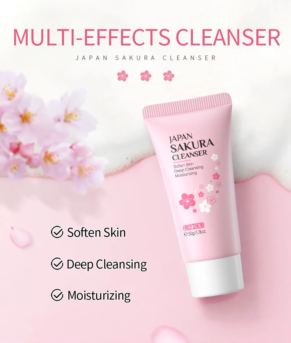 LAIKOU  Facial Cleanser Foam Face Wash Remove Blackhead Moisturizing Shrink Pores Deep Cleaning Oil Control  Skin Care 50g
