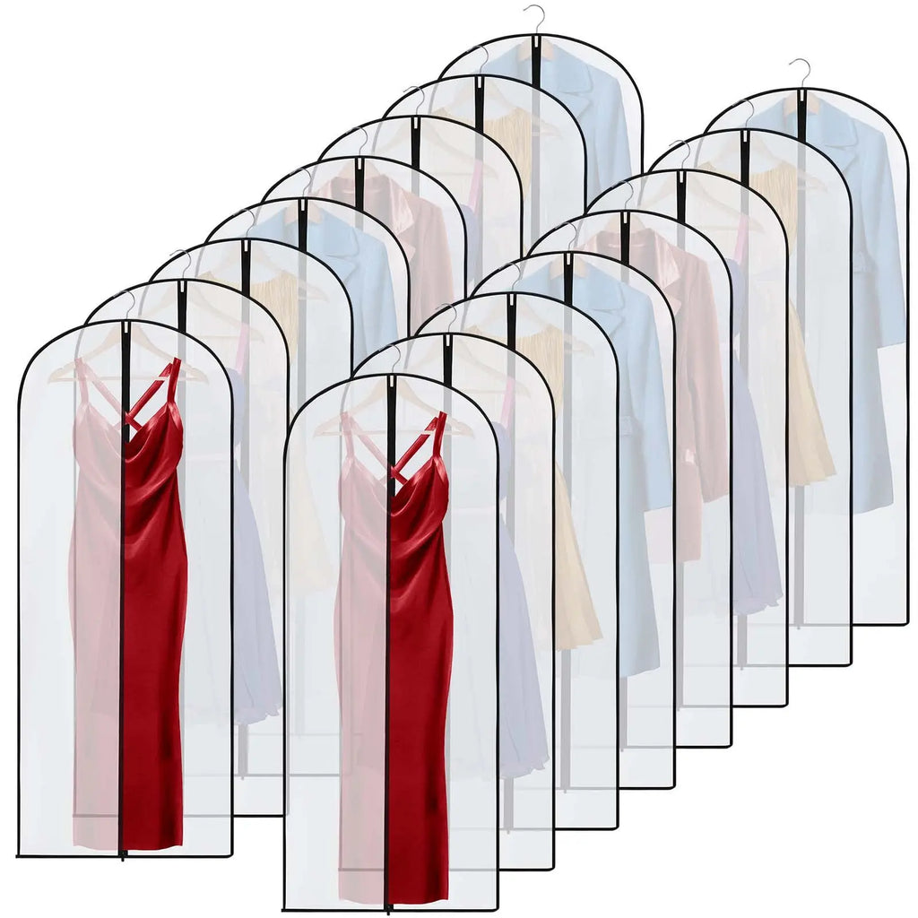 Clear Garment Suit Dress Cover Bag for Closet Storage Dust Coat Cover Gown Bags Shirt Protector with Zipper for Hanging Clothes