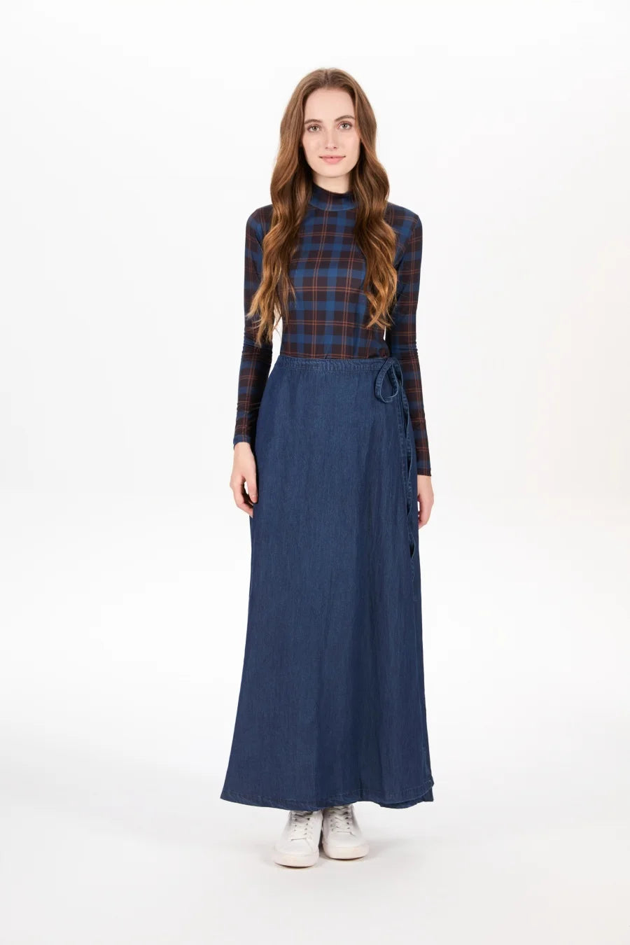 AS AW25 denim one pieces  wrap skirts adjustable waist woman clothing