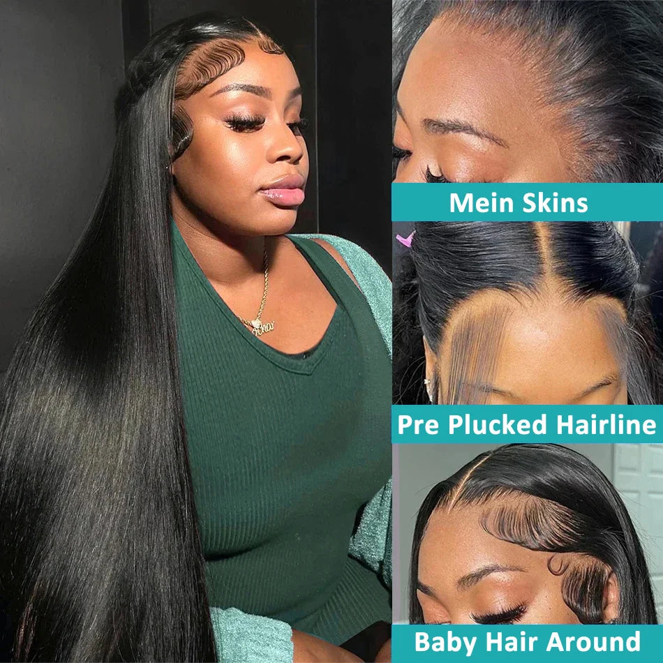 Brazilian Hair 5x5 Silk Top Full Lace Human Hair Wig Bone Straight Pre Plucked Glueless Silk Base Full Lace Wig With Baby Hair
