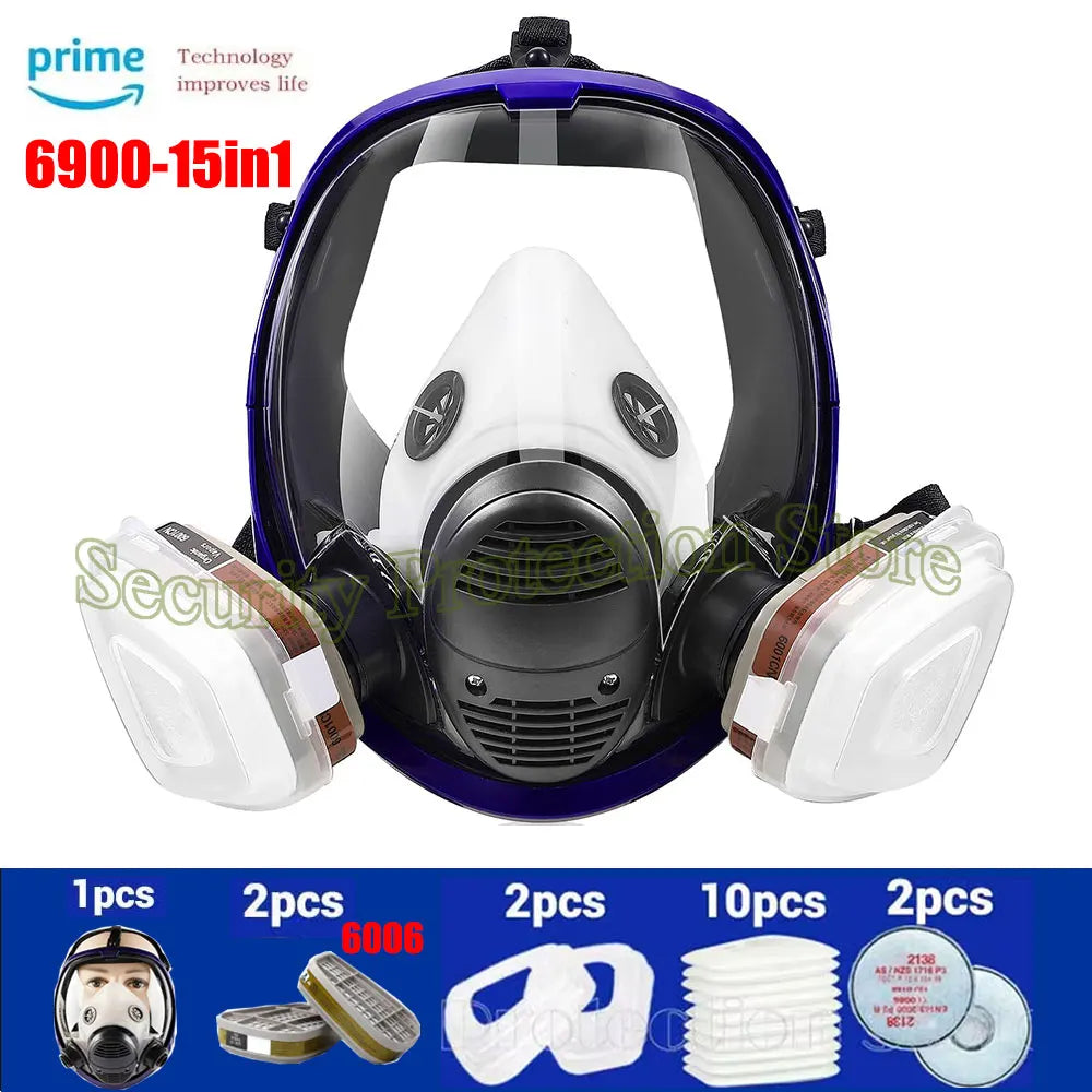 Gas Masks Survival Nuclear and Chemical - Reusable Full Face Respirator Gas Mask with Activated Carbon Filter