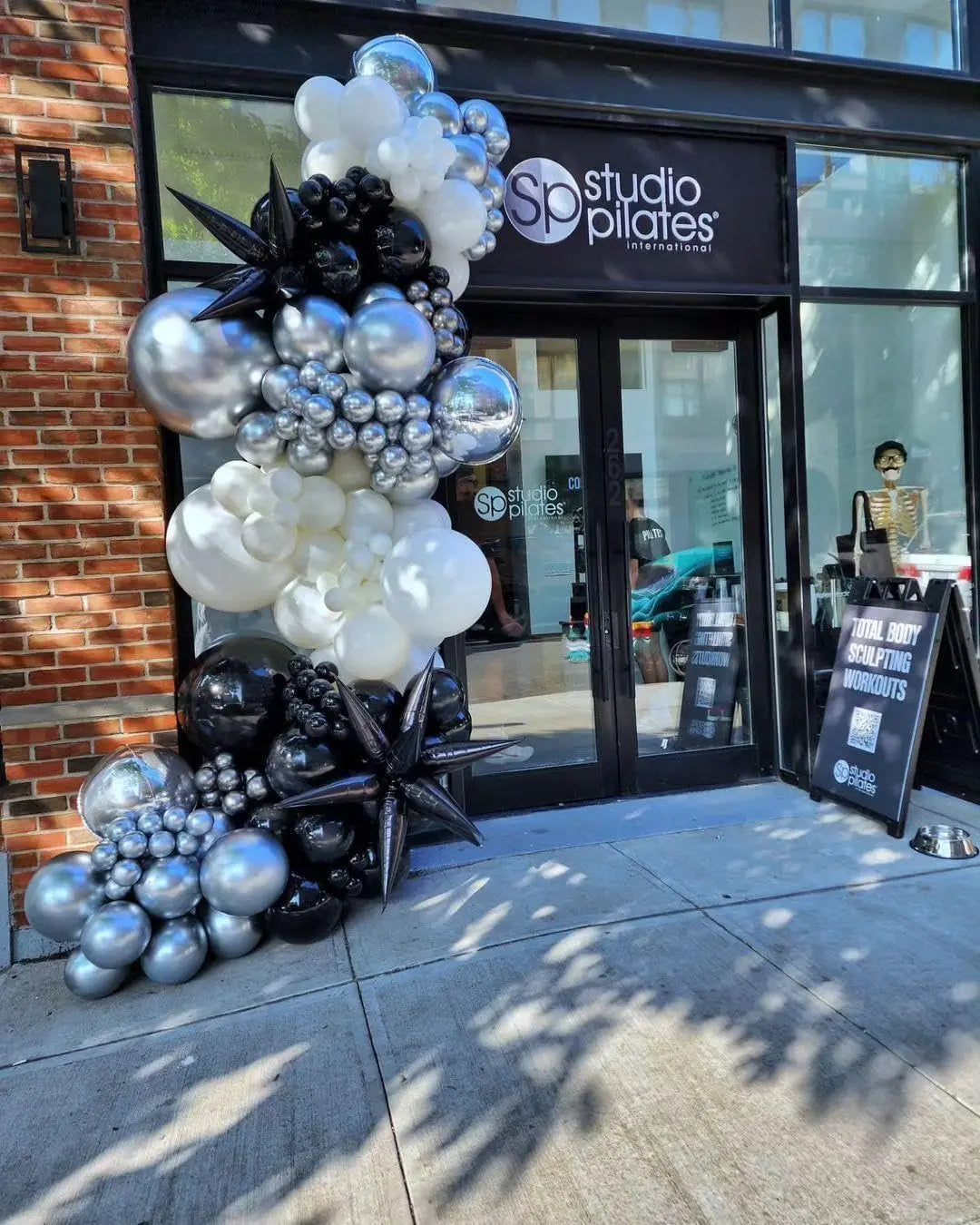 96Pcs Black and Silver White Balloon Garland Arch Kit with Stars and Disco Foil Balloons for Birthday Graduation Party Decor