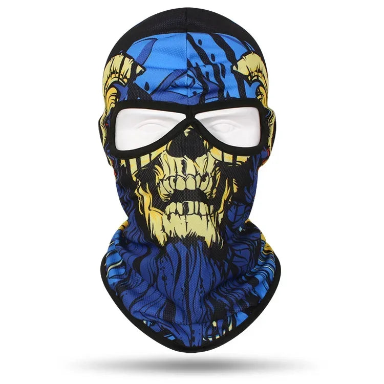 2 Holes Skull Balaclava Outdoor Motorcycle Riding Face Mask Windproof Caps Rider Head Cover Ski Masks MTB Bicycle Headgear
