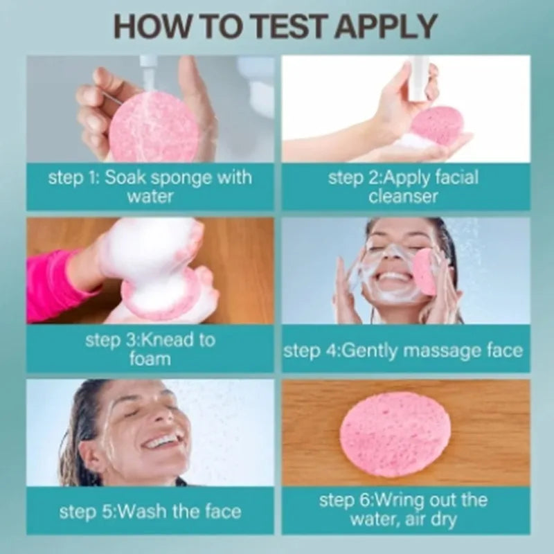 50-100 PCS Compress Face Wash Puff Natural Wood Pulp Sponge Face Wash Puff Foaming Face Puff Cosmetic Puff Face Cleansing Sponge