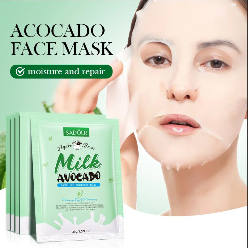 3/9/15pcs SADOER Milk Fruits Facial Masks Vitamin C Avocado Moisturizing Whitening Anti Wrinkle Face Sheet Masks Skin Care