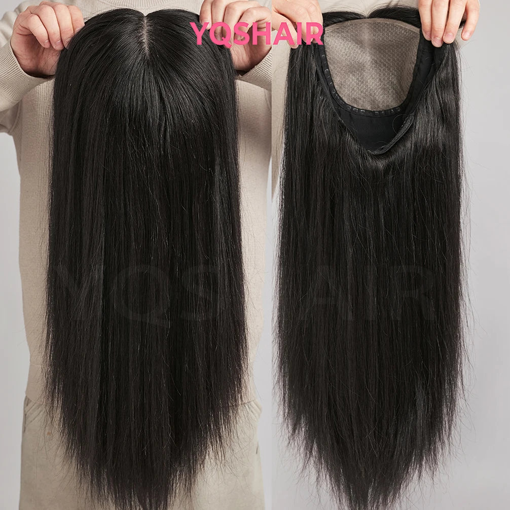 Silk Base Wig Brown 100% Human Hair Wig with Bangs 6x6“ Real Virgin European for Women 24”Raw Hair with PU Around Everyday Wear
